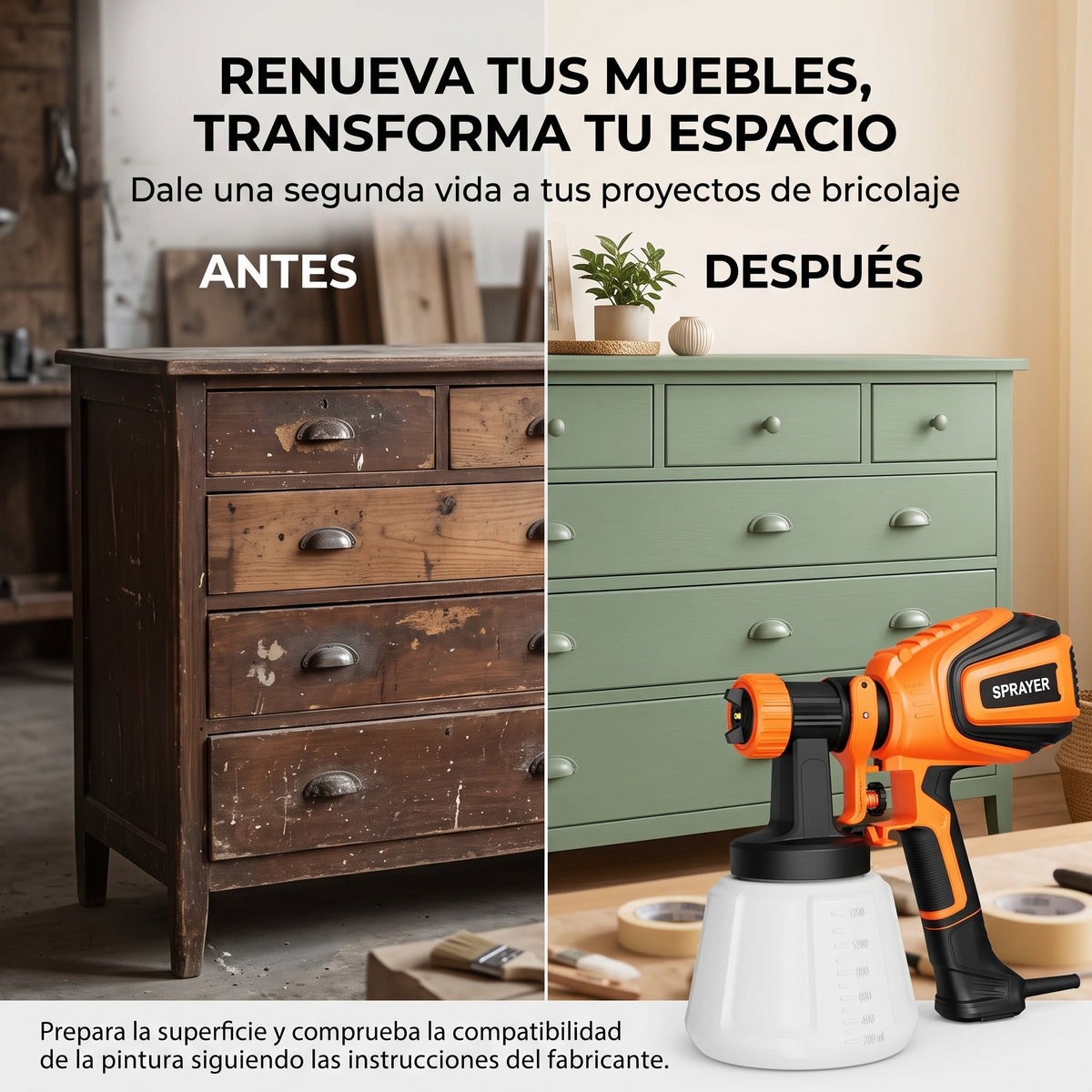 Pistola eléctrica de pintura con varias boquillas - Vyro