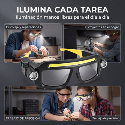 Gafas con luz LED recargables - BRIVEO