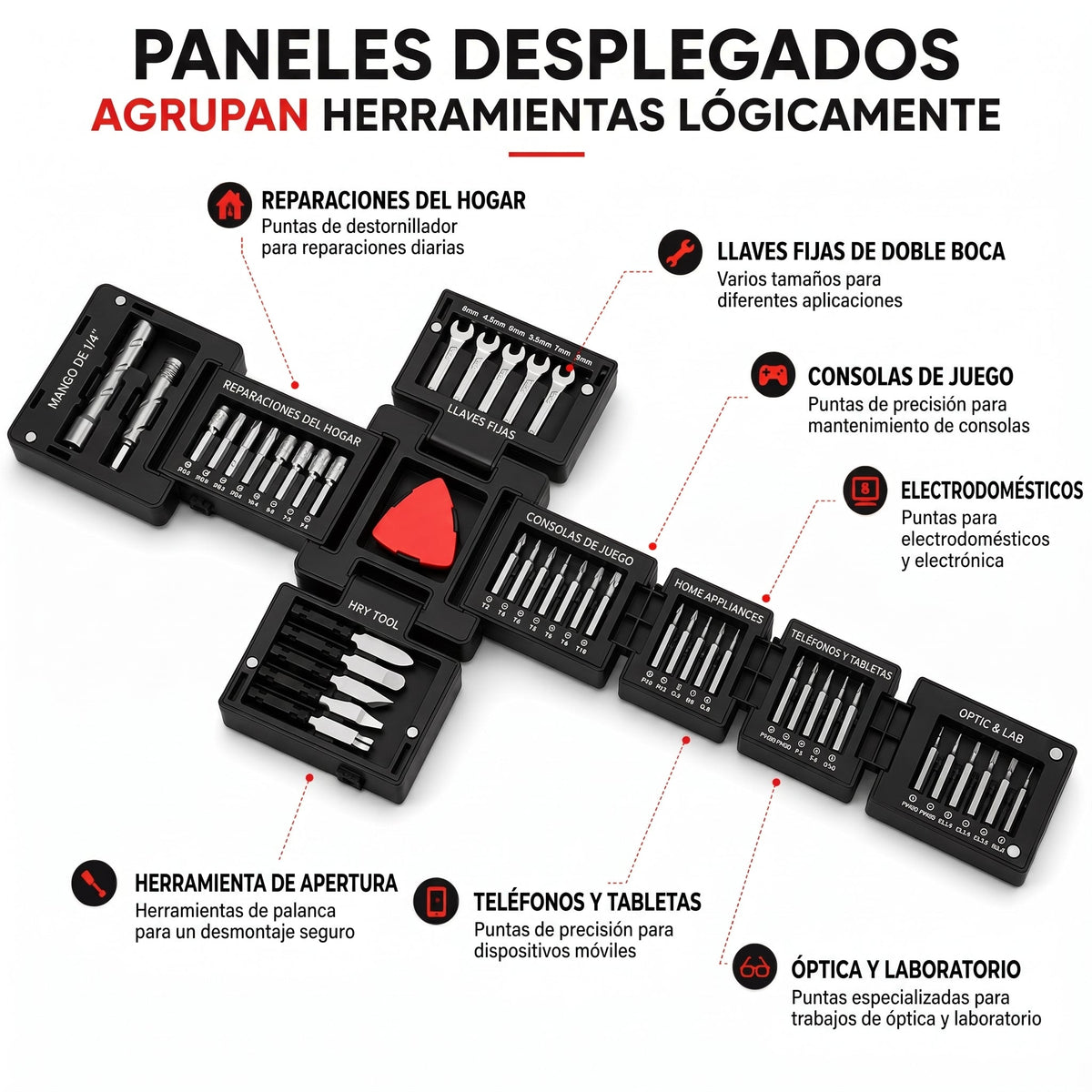NEXORA - Kit de herramientas magnético 55 en 1