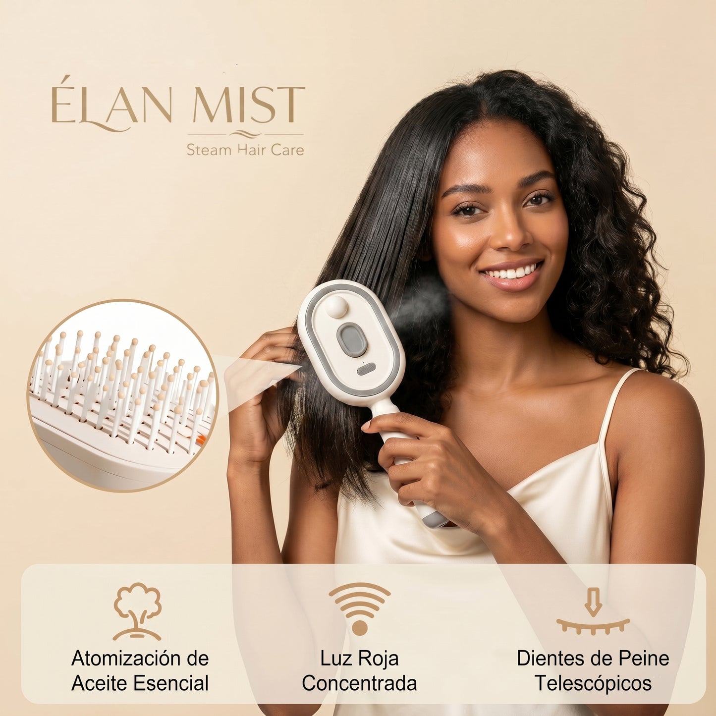 Cepillo de Vapor Anti-Frizz - ÉLAN MIST