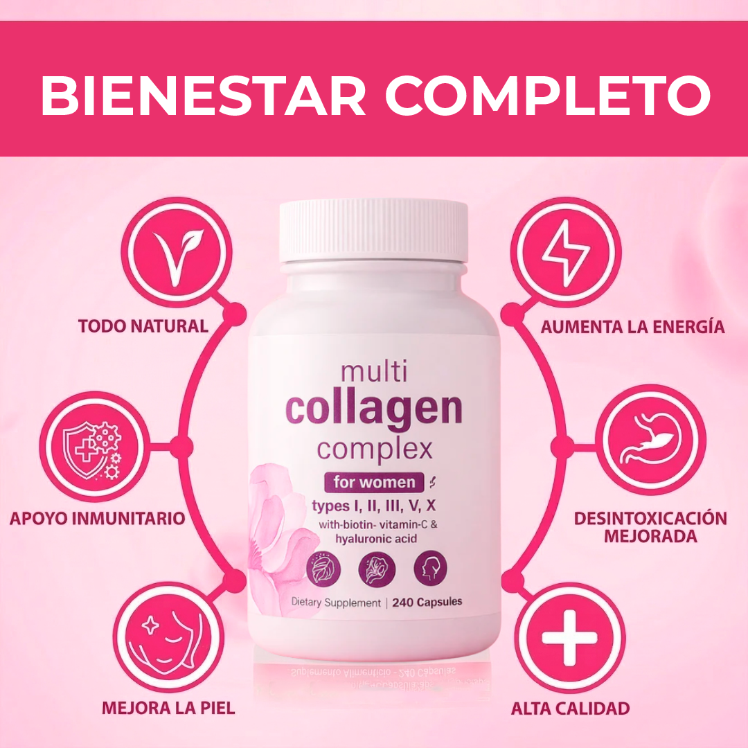 Cápsulas de colágeno múltiple para mujeres y hombres