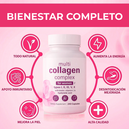 Cápsulas de colágeno múltiple para mujeres y hombres