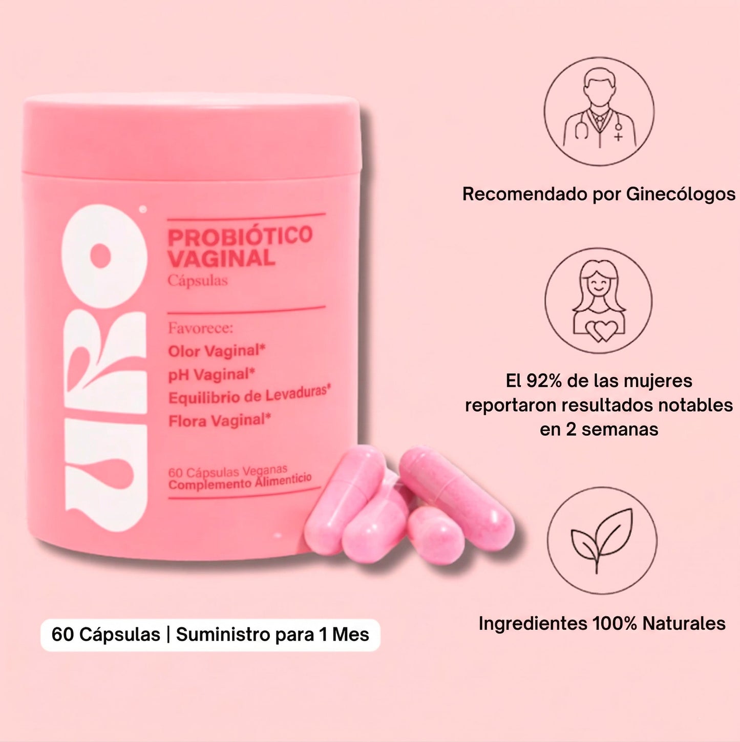 Probióticos Vaginales - suplemento de salud vaginal URO