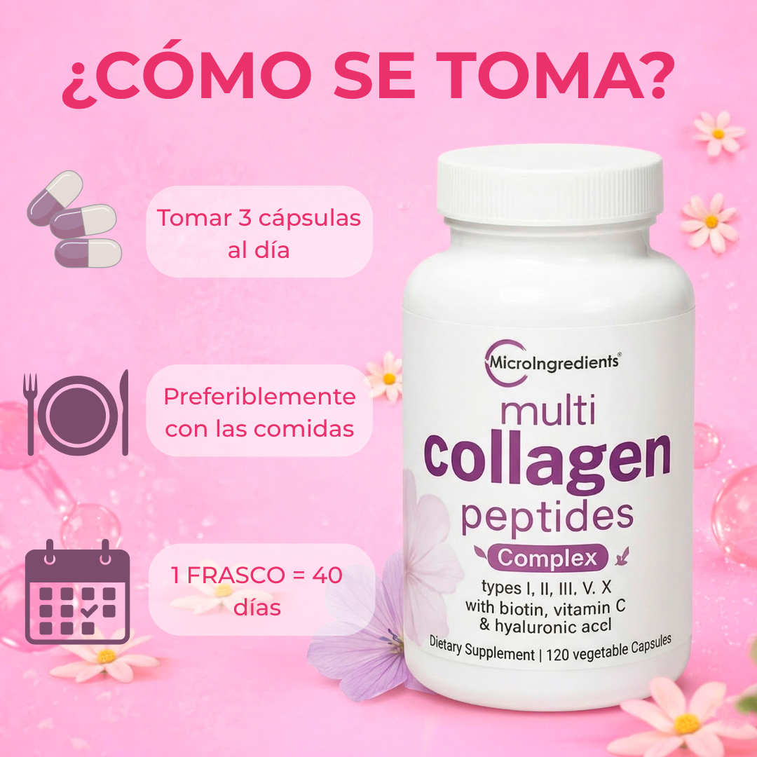 Cápsulas de colágeno múltiple para mujeres y hombres