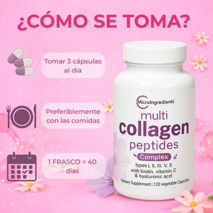 Cápsulas de colágeno múltiple para mujeres y hombres