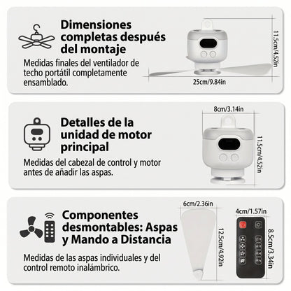 Ventilador de techo portátil - ARIVO