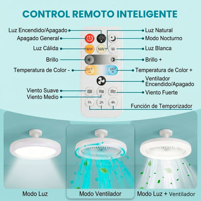 Ventilador de Techo con Luz LED Regulable - NEVOLUX
