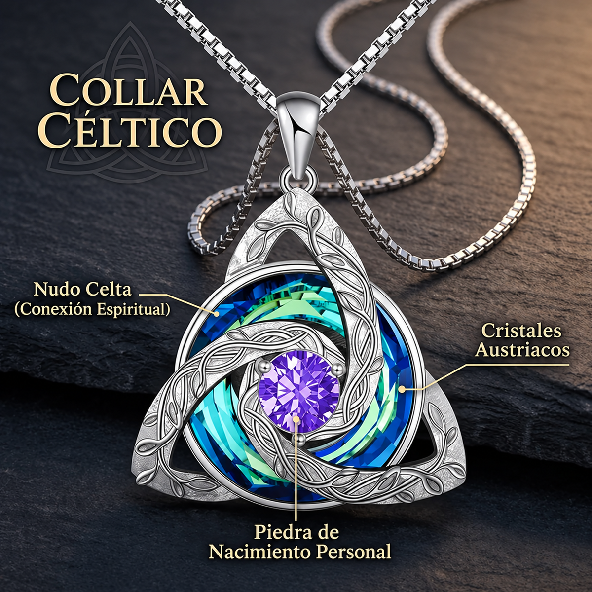 DISTANCE- Collar celta de la buena suerte