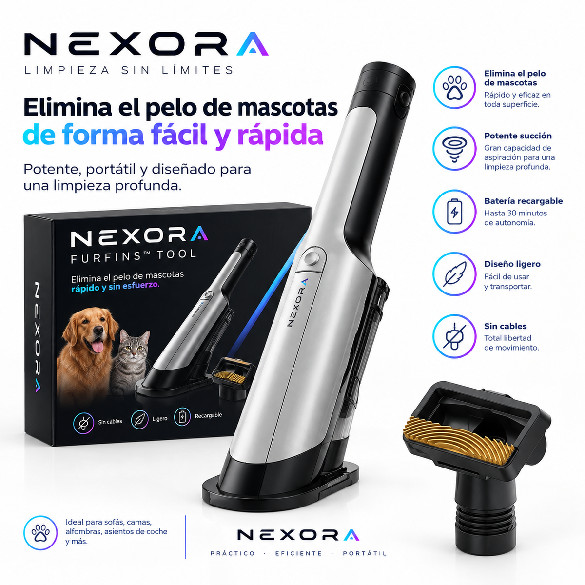 NEXORA - Aspiradora inalámbrica superpotente