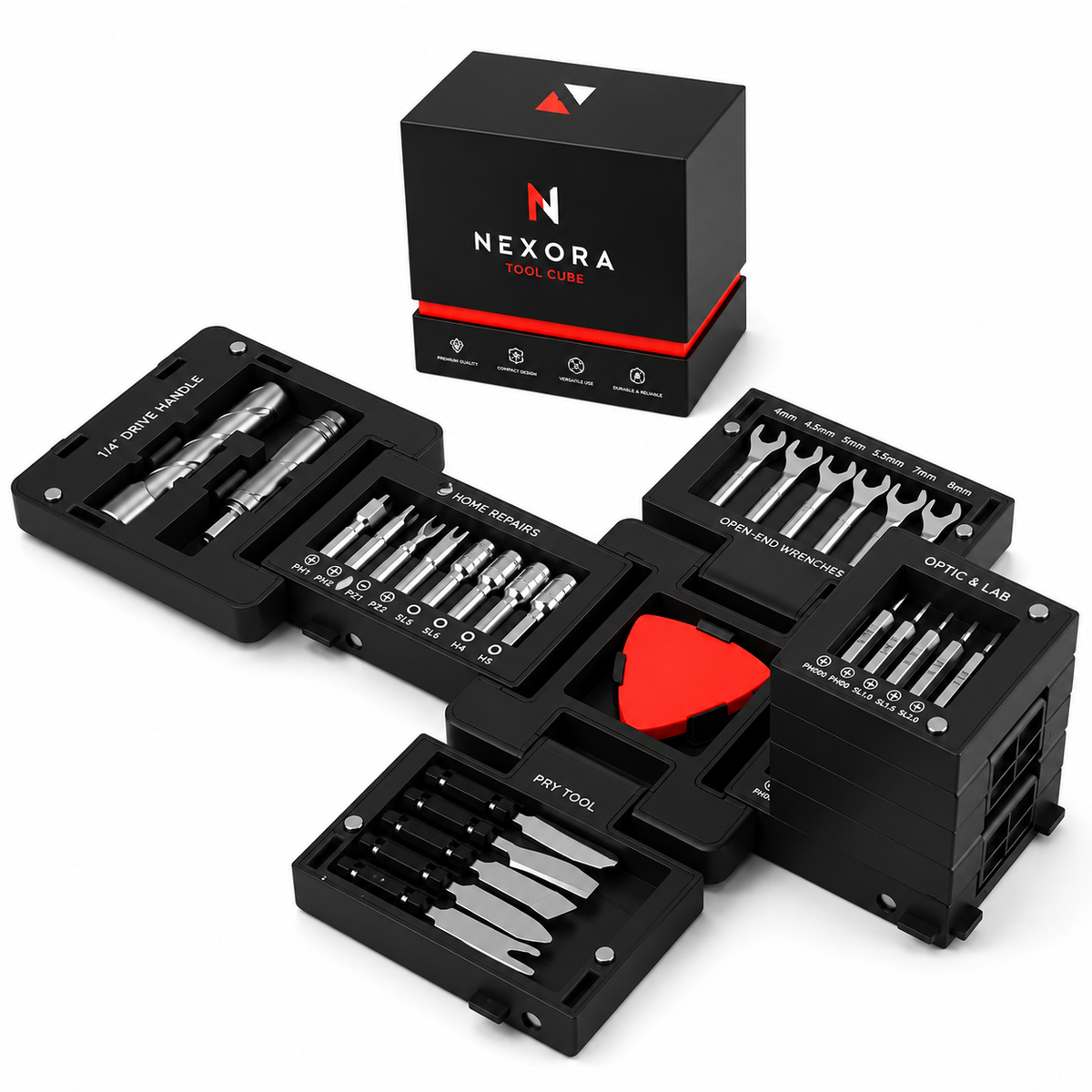 NEXORA - Kit de herramientas magnético 55 en 1