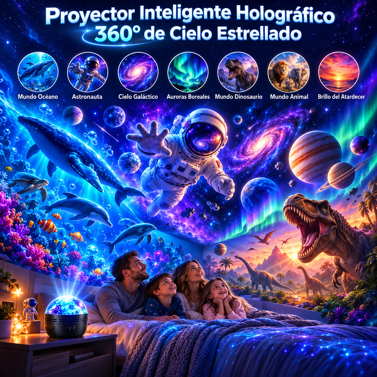 Proyector inteligente Holográfico 360° - WonderSphere